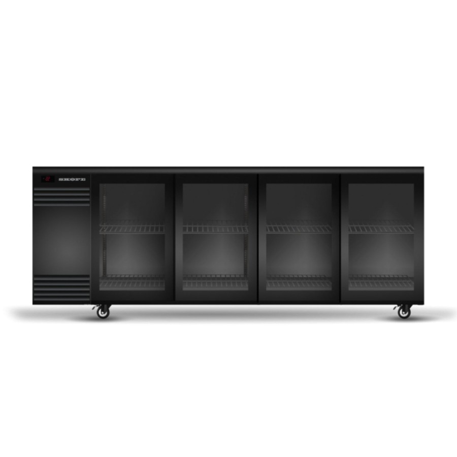 Refrigeration Skope | Backbar Underbench Chiller 4 Sliding Doors Black/White