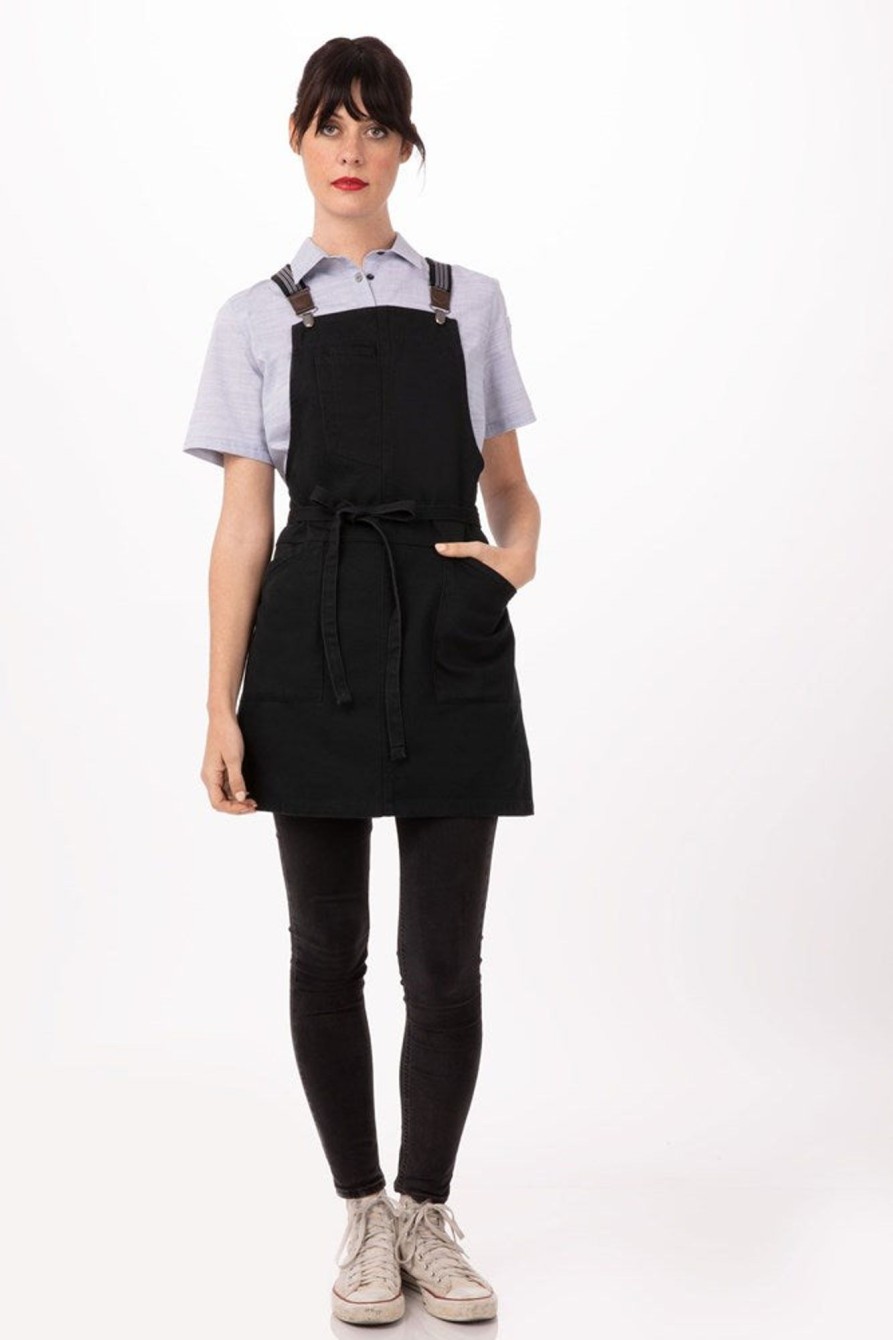 Uniforms Chef Works | Apron Bib Berkeley Petite Jet Black