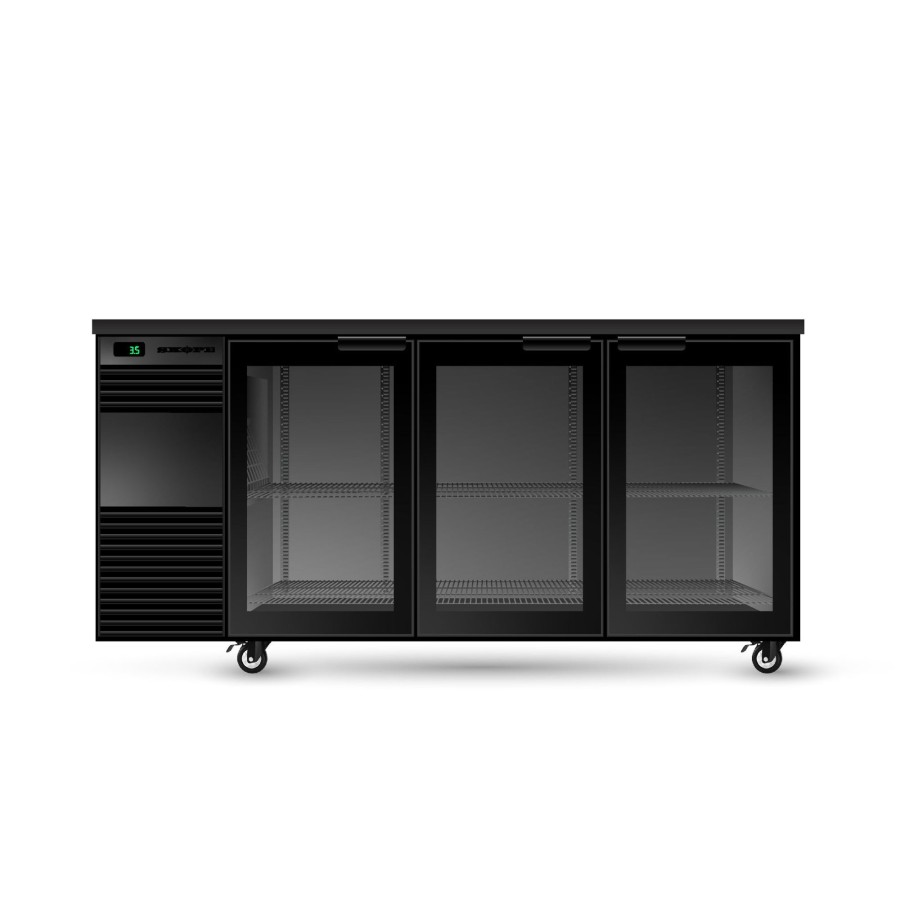 Refrigeration Skope | Backbar Underbench Chiller 3 Swing Doors Black/White