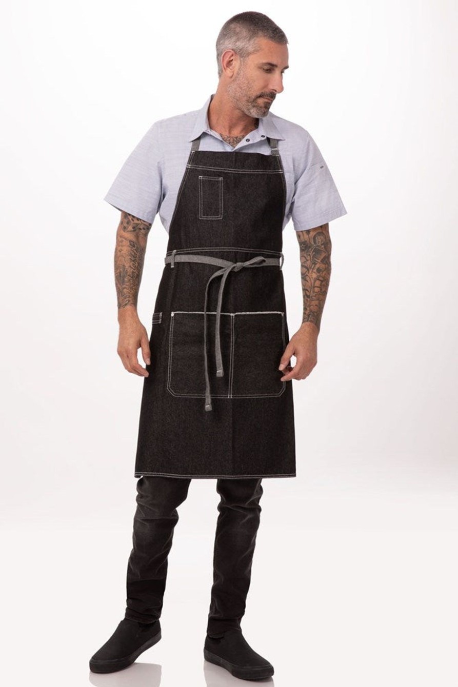 Uniforms Chef Works | Apron Bib Bronx Denim Black