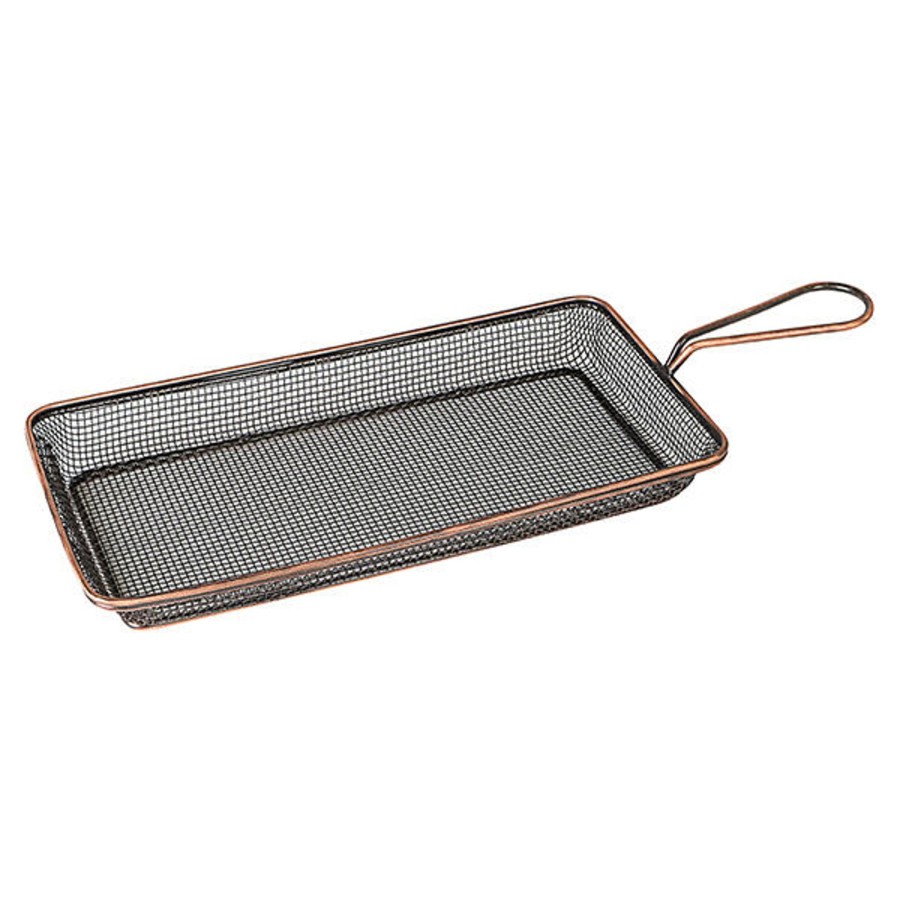 Servingware Moda | Rectangular Service Basket 260X130X30Mm Antique Copper