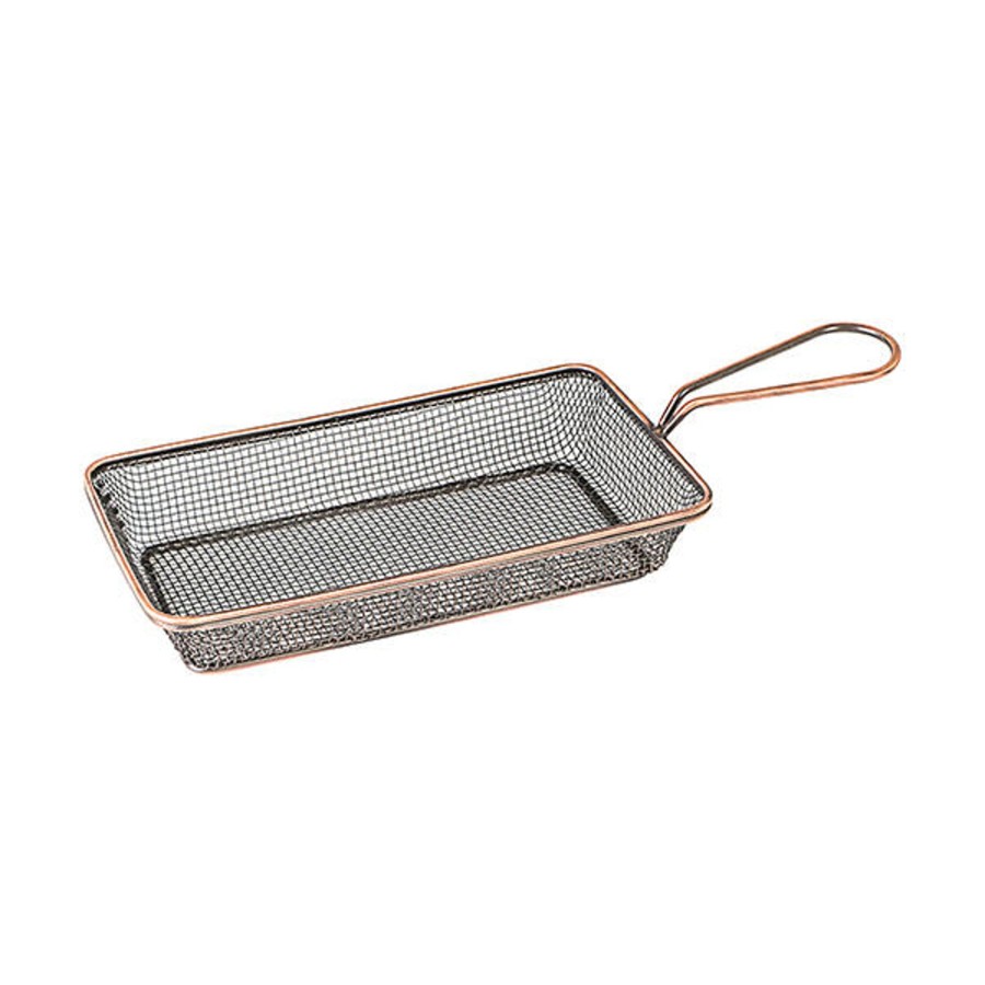 Servingware Moda | Rectangular Service Basket 190X90X35Mm Antique Copper