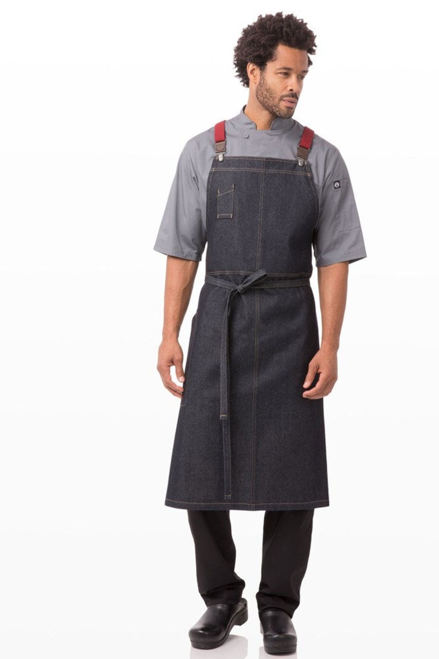 Uniforms Chef Works | Apron Bib Berkley Indigo Blue