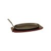 Servingware trenton | Cast Iron Steak Sizzler With Wooden Base 240X140Mm