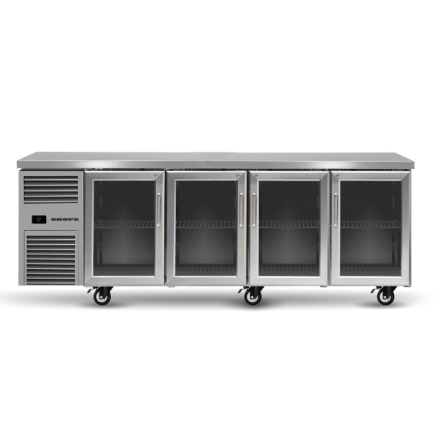 Refrigeration Skope | Reflex Chiller Underbench 4 Glass Door