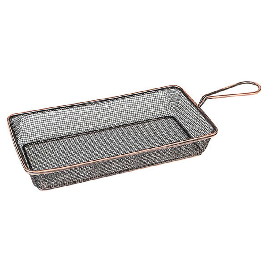 Servingware Moda | Rectangular Service Basket 260X130X50Mm Antique Copper