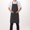 Uniforms Chef Works | Apron Bib Chalk Stripe Black